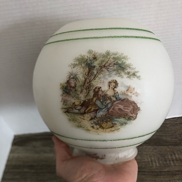 Vtg Frosted Glass Globe Shade - Picture 3 of 13